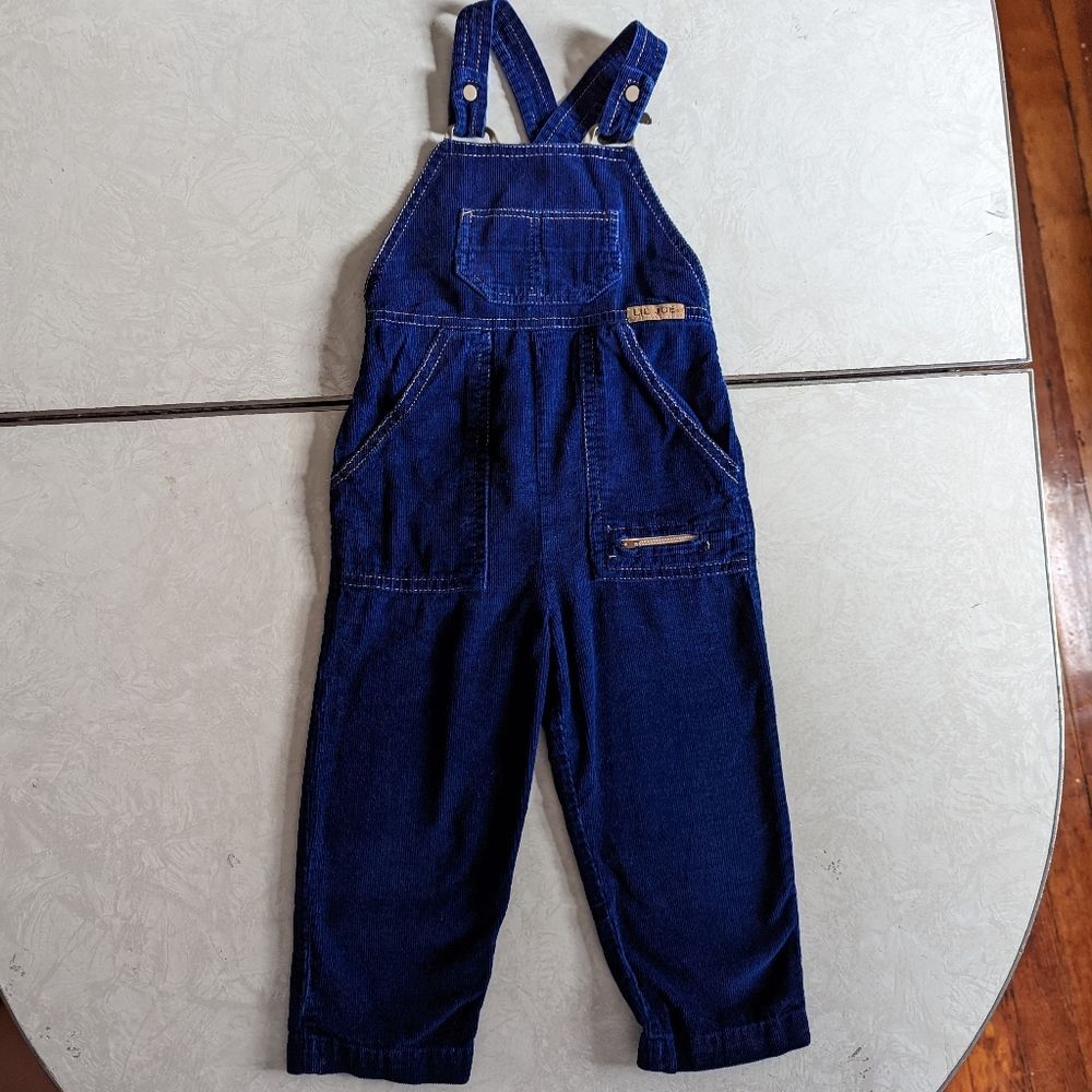 Vintage Navy Blue Corduroy Overalls by Lil Joe